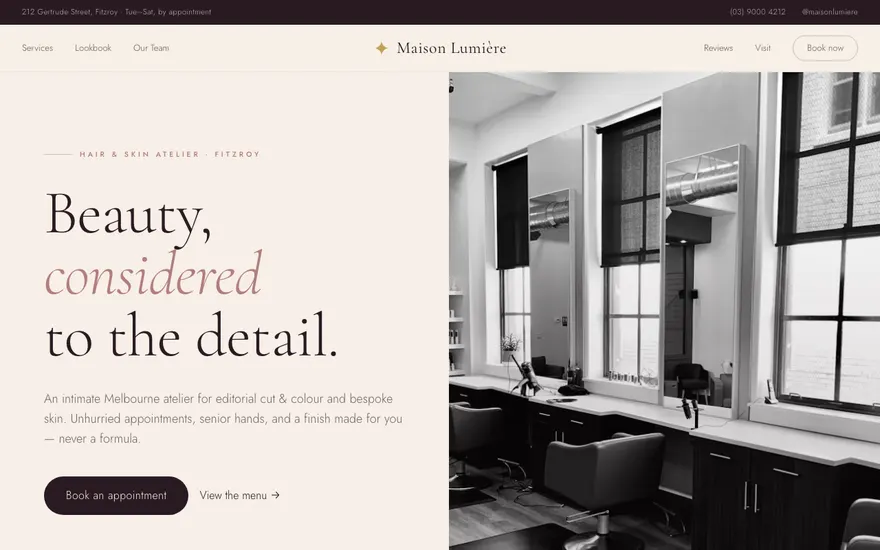 Beauty salon and spa demo preview